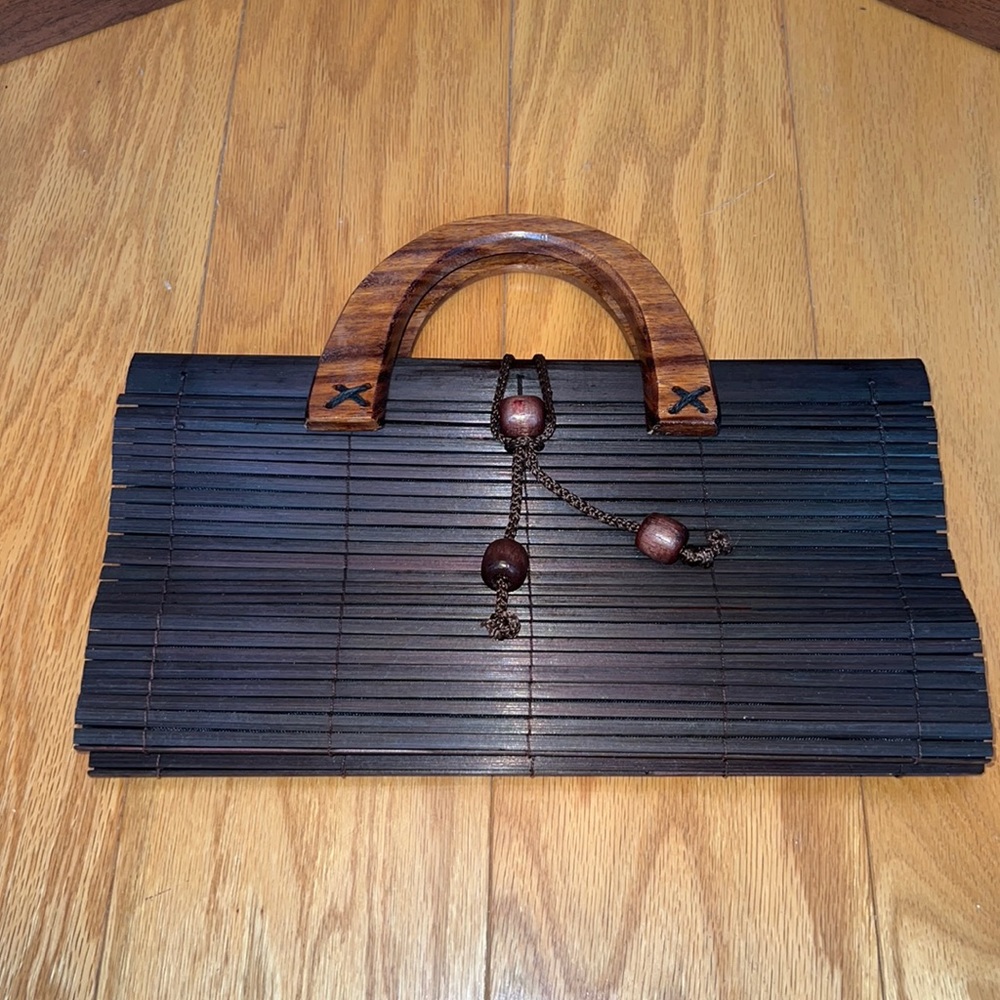 Brown wooden purse